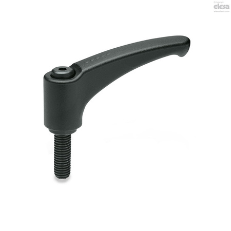 ELESA Black-oxide steel clamping element, threaded screw, ERM.63-3/8-16-197-C9 ERM-p (inch sizes)